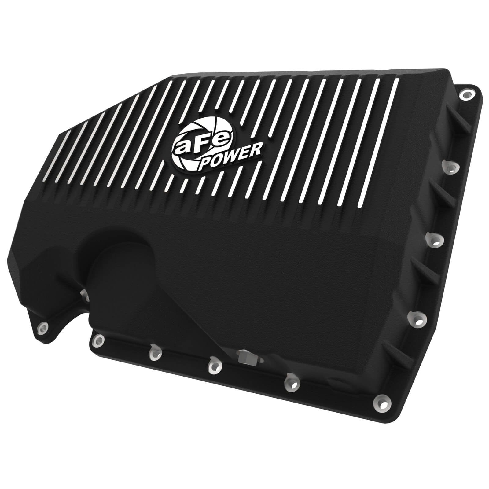 aFe Power 46-71240B Pro Series Black Powder Coated Engine Oil Pan With Machined Fins