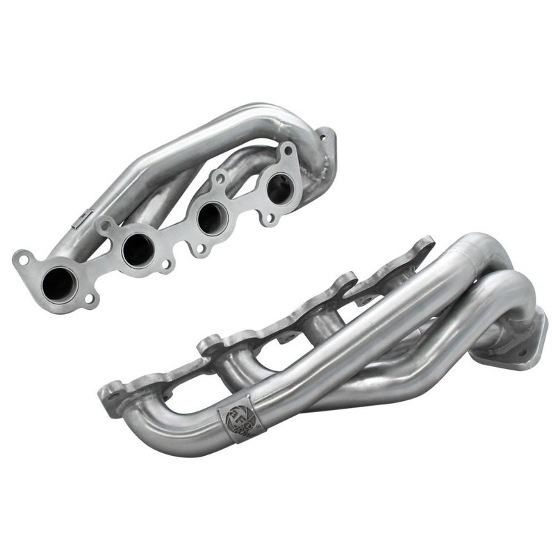 aFe Power 48-43001 Twisted Steel Header - 1 5/8 in. 14 Gauge 409 Stainless Steel Tubing - 3/8 in. Thick Head Flange - Merged Collectors - Race Only