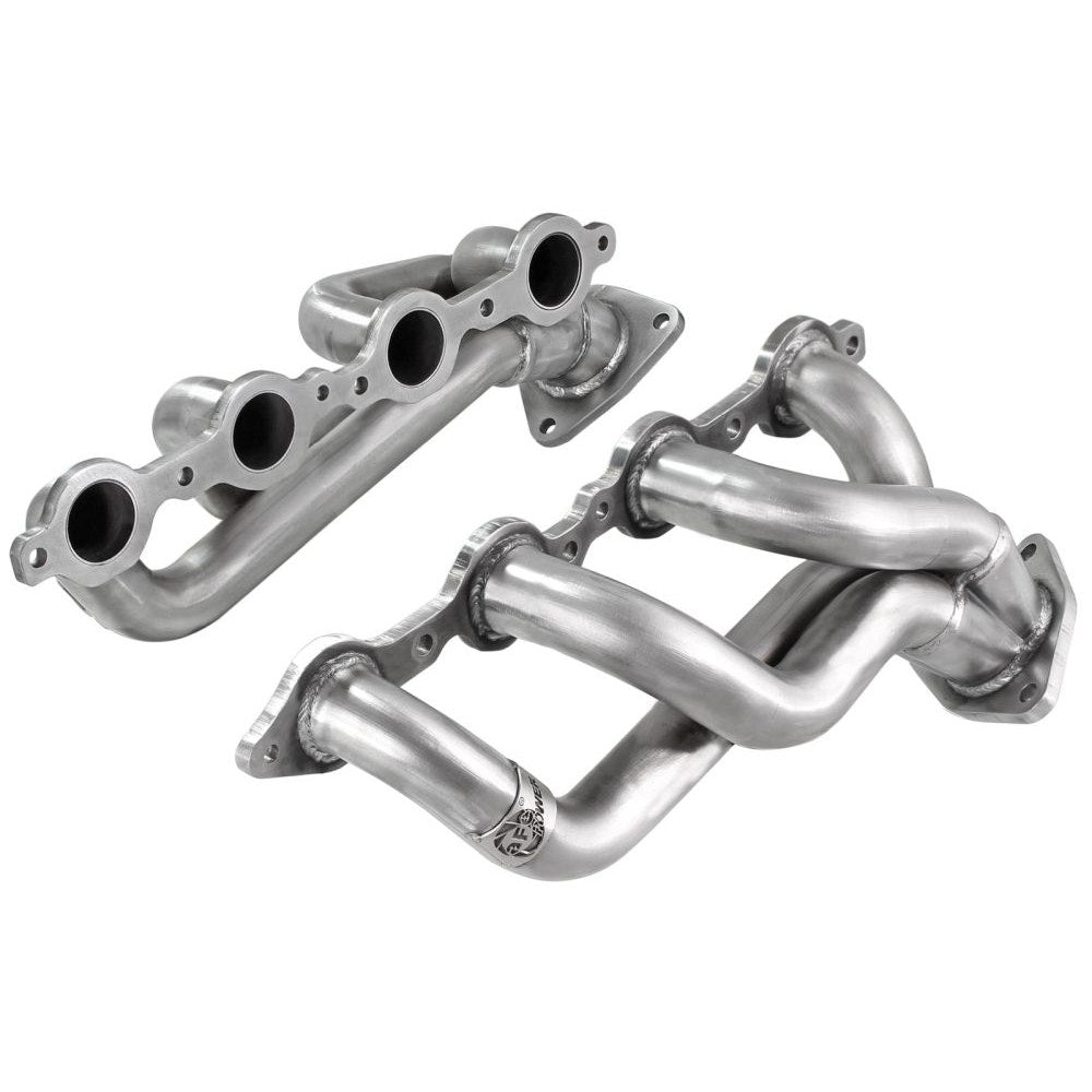 aFe Power 48-44001 Twisted Steel Header - 1 5/8 in. 16 Gauge 409 Stainless Steel Tubing - 3/8 in. Thick Head Flange - Merged Collectors