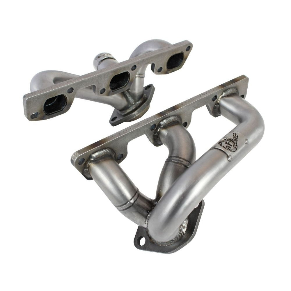 aFe Power 48-46203 Twisted Steel Header - 1.5 in. 14 Gauge 409 Stainless Steel Tubing (3/8 in. Thick Head Flange, Merged Collectors)