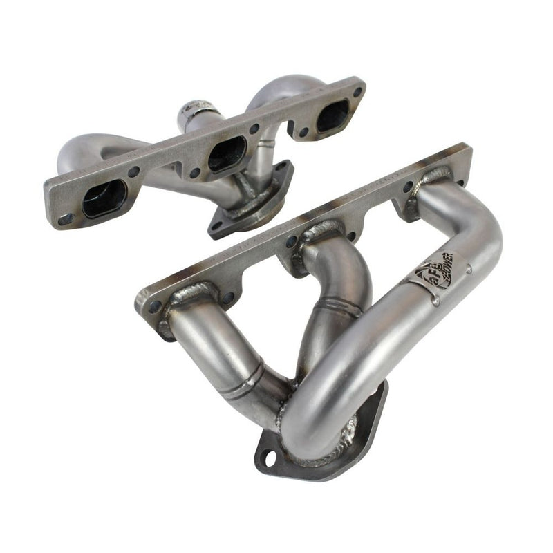 aFe Power 48-46203 Twisted Steel Header - 1.5 in. 14 Gauge 409 Stainless Steel Tubing (3/8 in. Thick Head Flange, Merged Collectors)