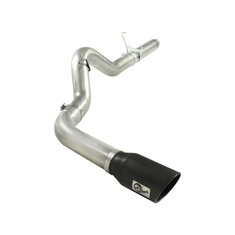 aFe Power 49-02016-B ATLAS DPF-Back Aluminized Steel Exhaust System - 5 in. Tubing (Incl. Tailpipe/Hangers/Clamps/7 in. Black Tip - Race Only)