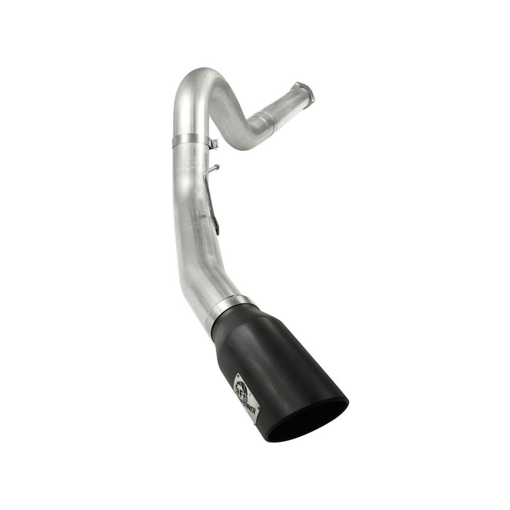 aFe Power 49-03055-B ATLAS DPF-Back Aluminized Steel Exhaust System - 5 in. Tubing - Black Tip (Incl. 2 pc. Tailpipe/Hangers/Clamps/7 in. - Race Only)