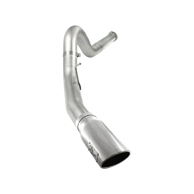 aFe Power 49-03055-P ATLAS DPF-Back Aluminized Steel Exhaust System - 5 in. Tubing - Polished Tip (Incl. 2 pc. Tailpipe/Hangers/Clamps/7 in. - Race Only)