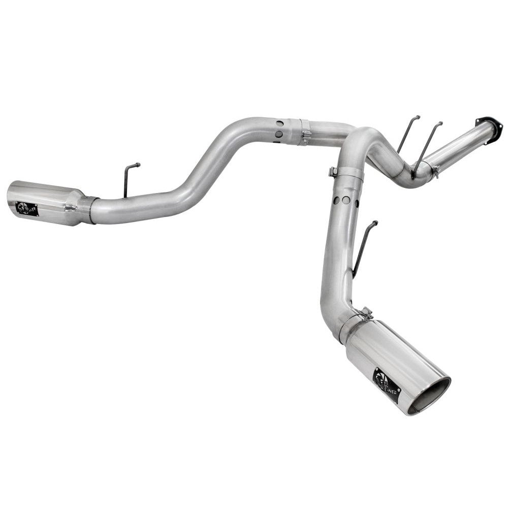 aFe Power 49-03065-P ATLAS DPF Dual Back Exhaust System - 4 in. (Pot Tip)