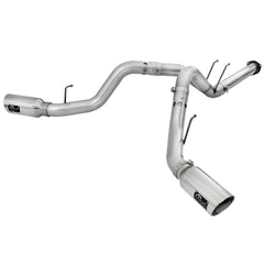 aFe Power 49-03065-P ATLAS DPF Dual Back Exhaust System - 4 in. (Pot Tip)