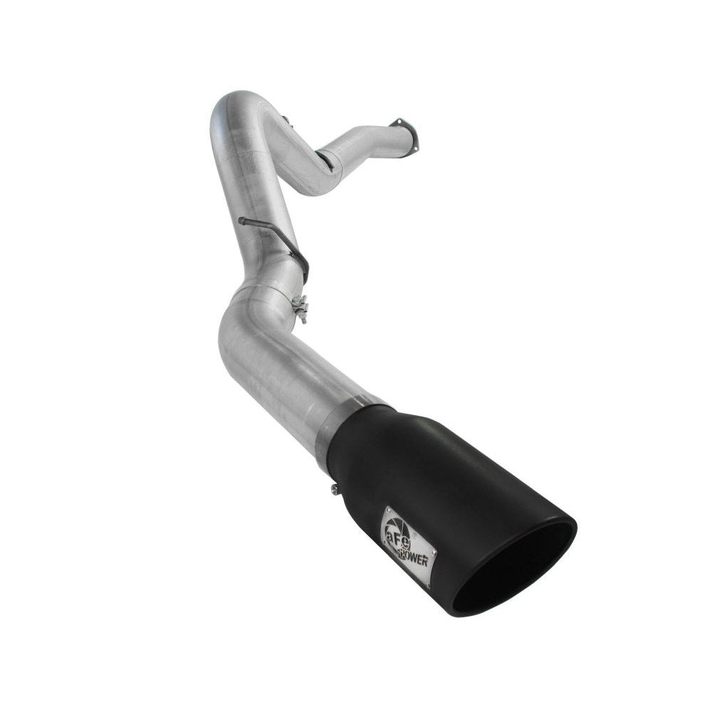 aFe Power 49-04040-B ATLAS DPF-Back Aluminized Steel Exhaust System - 5 in. Tubing (Incl. Tailpipe/Hangers/Clamps/7 in. Black Tip - Race Only)