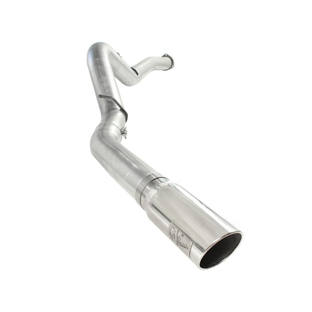 aFe Power 49-04040-P ATLAS DPF-Back Aluminized Steel Exhaust System - 5 in. Tubing (Incl. Tailpipe/Hangers/Clamps/7 in. Polished Tip - Race Only)