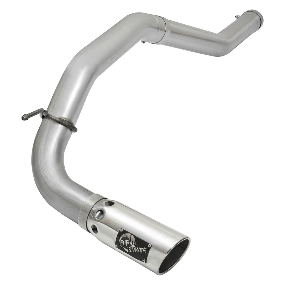 aFe Power 49-06113-P ATLAS 4 in. DPF-Back Aluminized Steel Exhaust System - (w/Polished Tip) - (Single Passenger Side Exit)