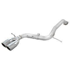 aFe Power 49-36018 Takeda Axle-Back Exhaust System - 2.5 in. - Incl. Mufflers/Flange/Clamps/3.5 in. Rolled Edge Slash Cut Round Dual Center Mounted 304 Pol. Stainless Steel Tips