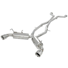 aFe Power 49-36107 Takeda Dual Cat-Back Exhaust System - 2.5 in. - Incl. Clamps/Mufflers/X-Pipe Balance Tube/4 in. Double Wall 304 Pol Stainless Steel Takeda Laser Etched Tips - 304 Stainless Steel