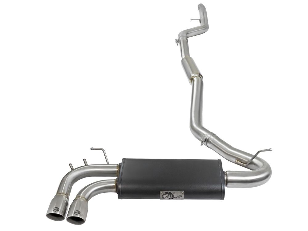 aFe Power 49-36329-P MACH Force-Xp 3 to 2-1/4 in. Stainless Steel Cat-Back Exhaust System - (w/Polished Tip) - (Dual Rear Side Exit) for 2012–2016 BMW 328I