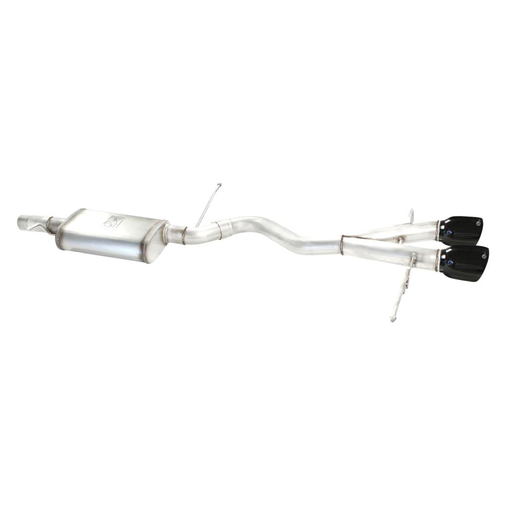 aFe Power 49-36408-B MACHForce XP Cat-Back Exhaust System - 304 Stainless Steel - 2.5 in. Inlet (Incl. Muffler - 4 in. Dual Laser Etched Black Tips)