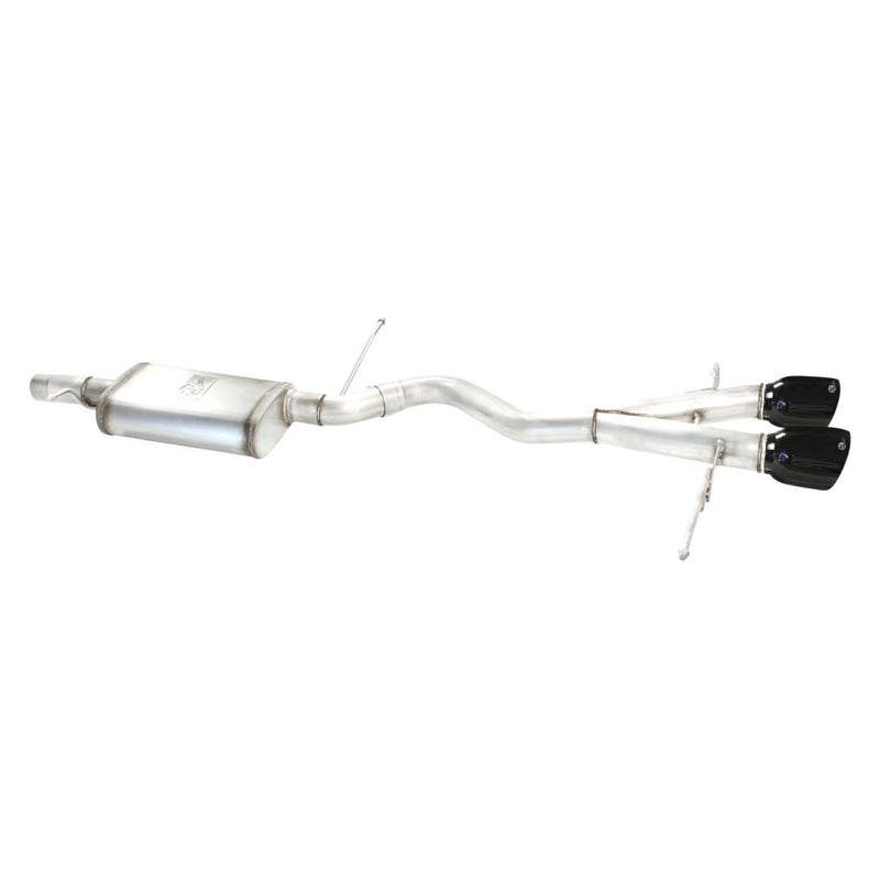 aFe Power 49-36408-B MACHForce XP Cat-Back Exhaust System - 304 Stainless Steel - 2.5 in. Inlet (Incl. Muffler - 4 in. Dual Laser Etched Black Tips)