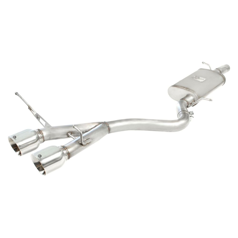 aFe Power 49-36408-P MACHForce XP Cat-Back Exhaust System - 304 Stainless Steel - 2.5 in. Inlet (Incl. Muffler - 4 in. Dual Laser Etched Polished Tips)