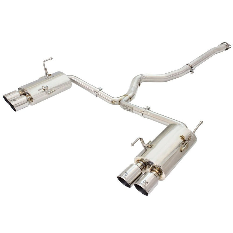 aFe Power 49-36801-P Takeda Cat-Back Exhaust System - (3in. 302 Stainless Inlet Tubing) - (Dual 2.25in. Outlet Mandrel Bent Stainless Tubes) - (Dual Split Rear Exit)
