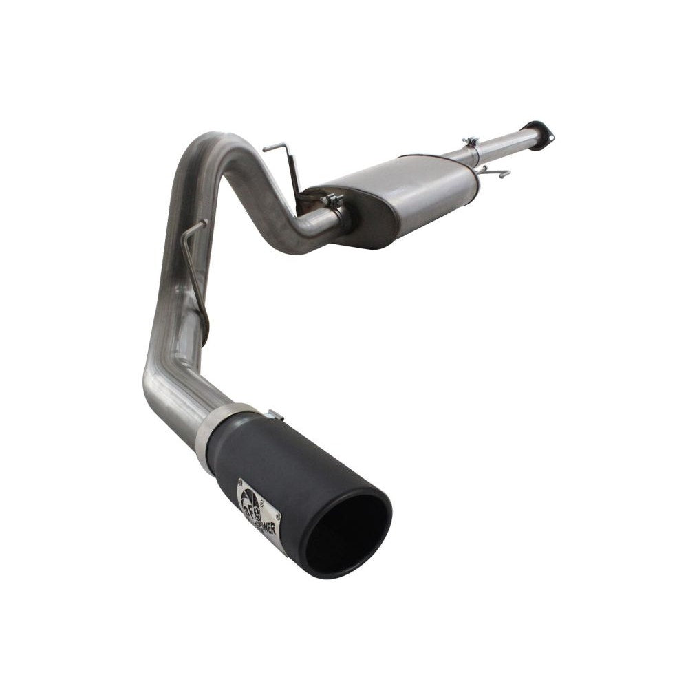 aFe Power 49-43038-B MACHForce XP Cat-Back Exhaust System - 3.5 in. - Single Side Exit - 409 Stainless Steel (Incl. Clamps/Free Flow Mufflers/Sectional Tubing - 4.5x12 in. Black Tip)