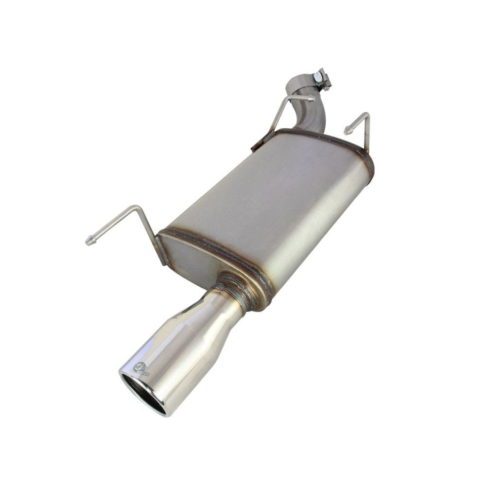 aFe Power 49-43048 MACHForce XP Axle-Back Exhaust System - 409 Stainless Steel - 2.5 in. (Incl. Free-Flowing Muffler - Band Clamps - 3.5 in. Rolled Edge 304 Stainless Steel Laser Etched Tip)