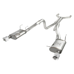 aFe Power 49-43049-P MACHForce XP Cat-Back Exhaust System - 409 Stainless Steel - 3 in. (Incl. Clamps/Dual High Flow Mufflers/Tubing/Hangers/Clamps - Single Rear Exit - 4 in. Polished 304SS Tips)