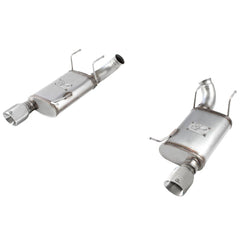 aFe Power 49-43052-P MACHForce XP Axle-Back Exhaust System - 409 Stainless Steel - 3 in. (Incl. Clamps/Dual High Flow Mufflers/Tubing/Hangers/Clamps - Single Rear Exit - 4 in. Polished 304SS Tips)