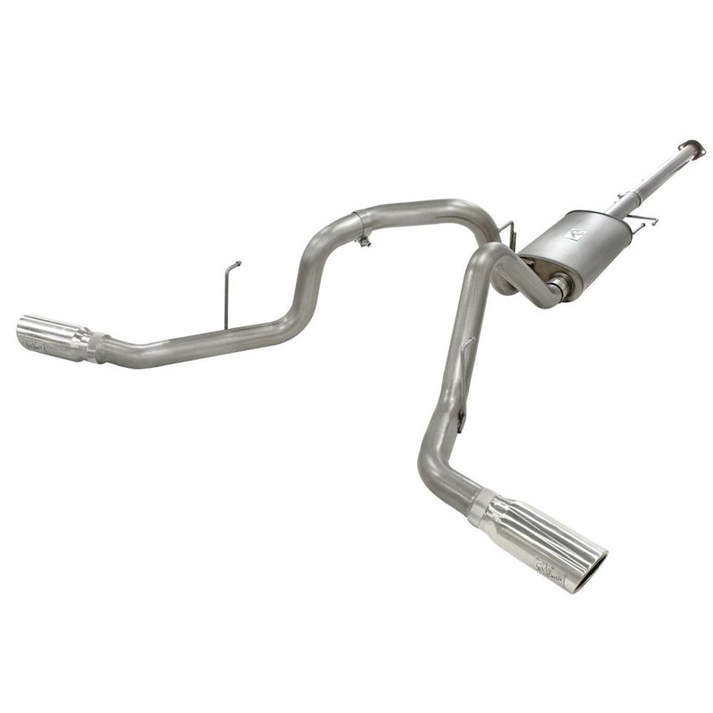 aFe Power 49-43056-P MACHForce XP Cat-Back SS-409 Exhaust System - 3 in. - Dual Side Exit - Incl. Clamps/Muffler/Sectional Tubing/3 in. Dual Polished 304 Stainless Steel Tip - 409 Stainless Steel