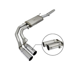 aFe Power 49-43079-P Rebel Series Cat-Back Exhaust System - (2.5in. Stainless Inlet) - (Dual 3.5in. Stainless Outlet) - (Middle Side Exit)