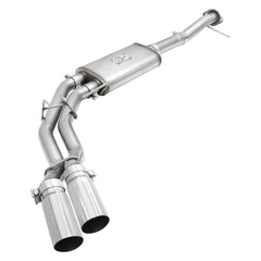 aFe Power 49-43080-P Rebel Series Cat-Back Exhaust System - (3in. Tubing Into Dual 2.5in. Stainless Tubing) - (Middle Side Exit)