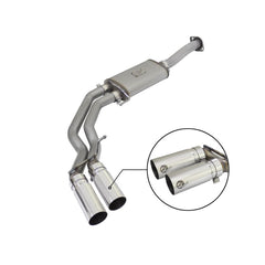 aFe Power 49-43081-P Rebel Series Cat-Back Exhaust System - (3in. Tubing Into Dual 2.5in. Stainless Tubing) - (Middle Side Exit)