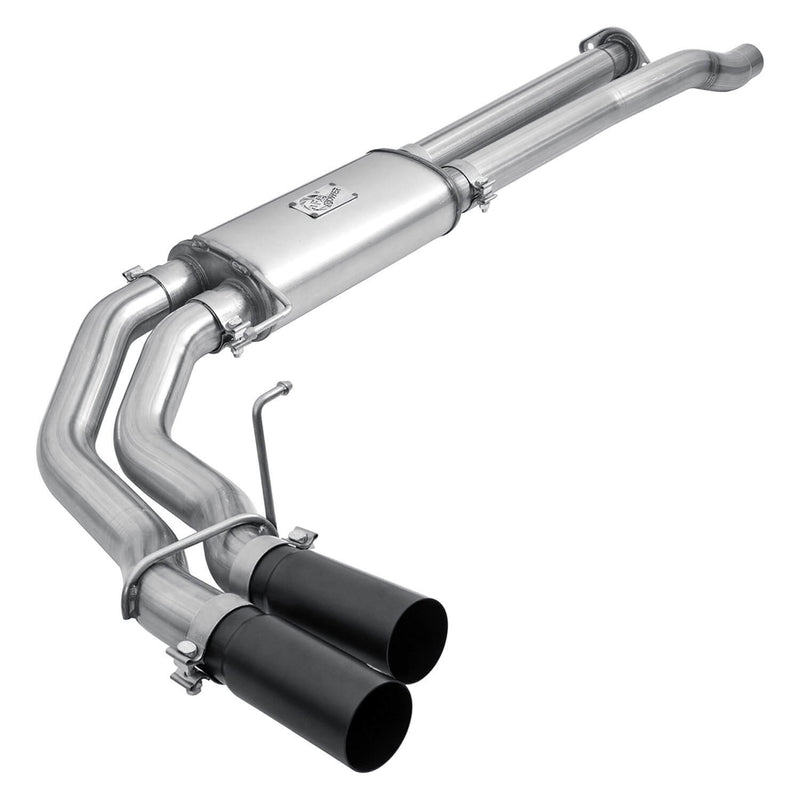 aFe Power 49-43091-B Rebel Series 3 in. Cat-Back Exhaust System - (w/ Dual Mid-Side Exit) - (Black) - (Stainless Steel) for 2017–2020 Ford F-150