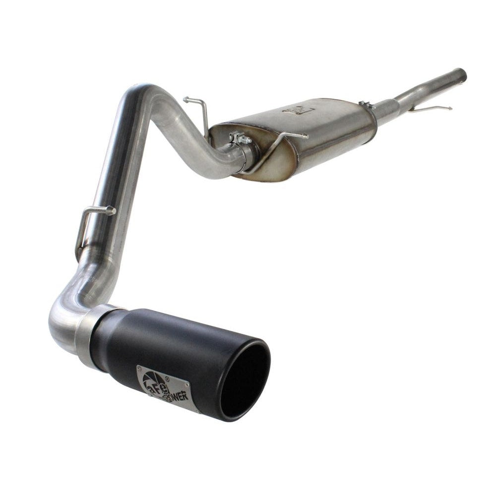 aFe Power 49-44038-B MACHForce XP Cat-Back Exhaust System - 409 Stainless Steel - 3 in. (Incl. Free Flowing Muffler/Clamps/Sectional Tubing - 4.5 in. Black Powder Coated Tip)