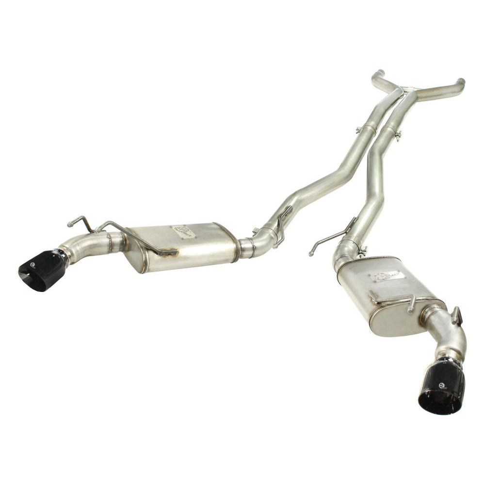 aFe Power 49-44039-B MACHForce XP Cat-Back SS-409 Exhaust System - 409 Stainless Steel - 3 in. (Incl. Clamps/Mufflers/Sectional Tubing/4 in. Black Tips)
