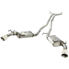 aFe Power 49-44042-P MACHForce XP Cat-Back Exhaust System - 2.5 in. - Dual Rear Exit - 409 Stainless Steel (Incl. Clamps/Dual Free Flow Mufflers - 4 in. Double Walled Polished Tips)