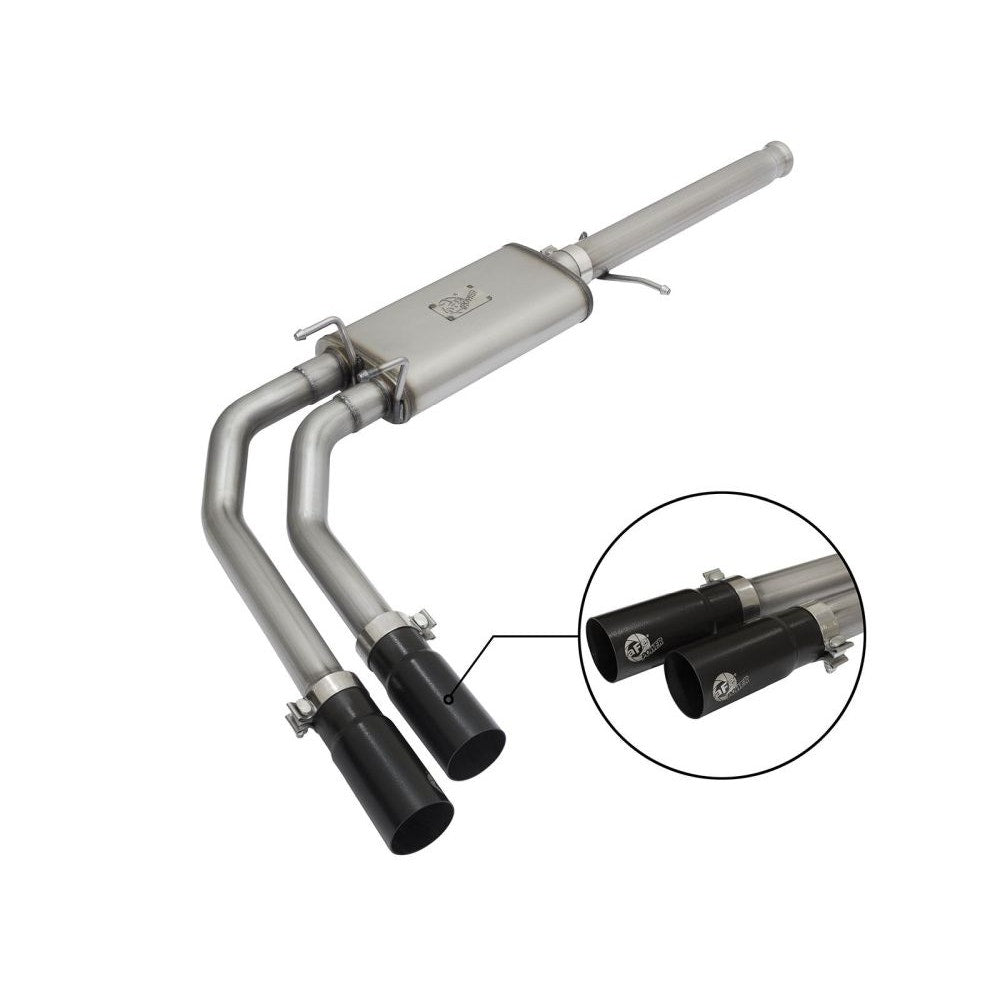 aFe Power 49-44062-B Rebel Series Cat-Back Exhaust System - (2.5in. Stainless Inlet) - (Dual 3.5in. Stainless Outlet) - (Middle Side Exit)