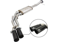 aFe Power 49-44080-B Large Bore-HD 4 in. 409 Stainless Steel DPF-Back Exhaust System - (w/Black Tip) for 2016 Chevrolet Silverado 2500 Hd