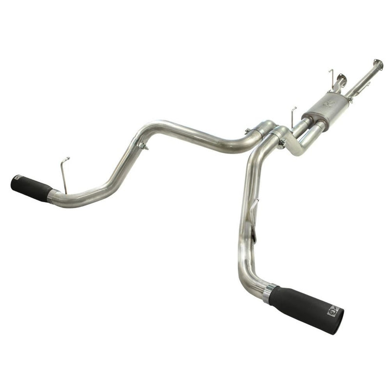 aFe Power 49-46014-B MACHForce XP Cat-Back Exhaust System - 2.5/3 in. (Incl. Clamps/Free Flowing Muffler/Tubing/Hangers/Clamps - Black 304 Stainless Steel Tip - 409 Stainless Steel - Mandrel Bend)