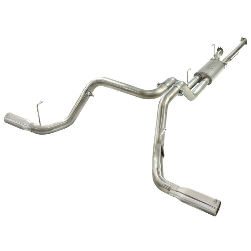aFe Power 49-46014-P MACHForce XP Cat-Back Exhaust System - 409 Stainless Steel - Mandrel Bend - 2.5/3 in. (Incl. Clamps/Free Flowing Muffler/Tubing/Hangers/Clamps - Pol 304 Stainless Steel Tip)