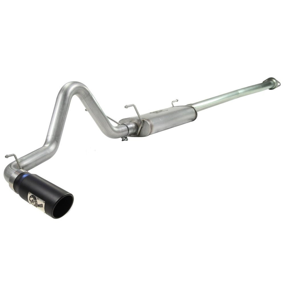 aFe Power 49-46021-B MACHForce XP Cat-Back SS-304 Exhaust System - 2.5 in. - Incl. Clamps/Free Flowing Muffler/Tubing/Hangers/Clamps - Wrinkle Black 304 Stainless Steel Tip