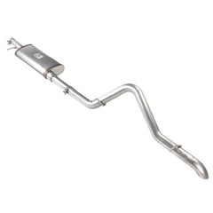 aFe Power 49-46232 MACHForce XP Hi-Tuck RB Cat-Back Exhaust System - 409 Stainless Steel - 3 in. (Incl. Clamps/Bayonet Hangers/22 in. Muffler/Turn Down - Driver Side Exit)