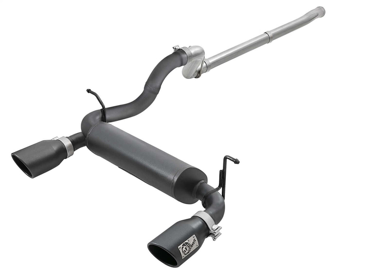 aFe Power 49-48076-B Rebel Series 2.5" 409 Stainless Steel Cat-Back Exhaust System for 2018–2025 Jeep Wrangler (Jl)