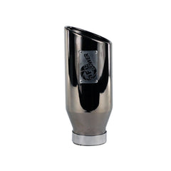 aFe Power 49-92018-BC MACHForce XP Tip - Black Chrome Finish - 4 in. Inlet - 6 in. Outlet - 15 in. Length - Slashed Rolled Cut Edge - 304 Stainless Steel