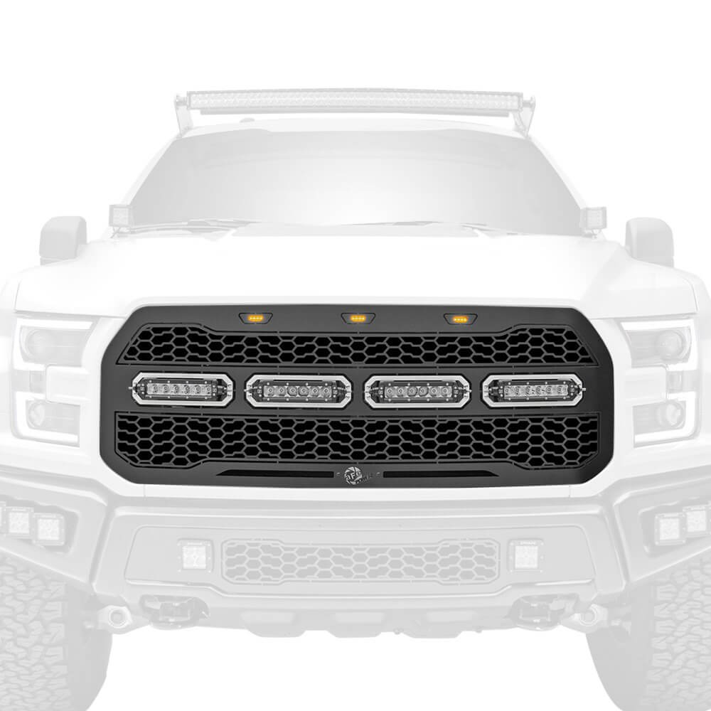 aFe Power 79-21001L Scorpion Series 1-Piece Black Main Grille With LED Light Bar