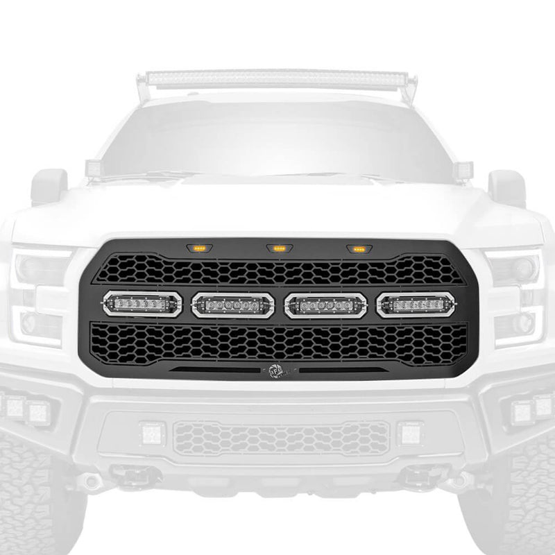 aFe Power 79-21001L Scorpion Series 1-Piece Black Main Grille With LED Light Bar