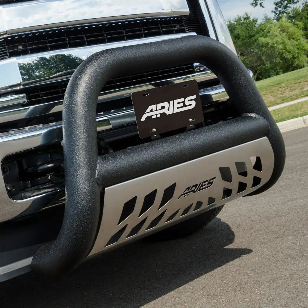 ARIES AL45-4013 Big Horn 4" Black Aluminum Bull Bar for 2009–2019 Chevrolet Silverado 2500 HD