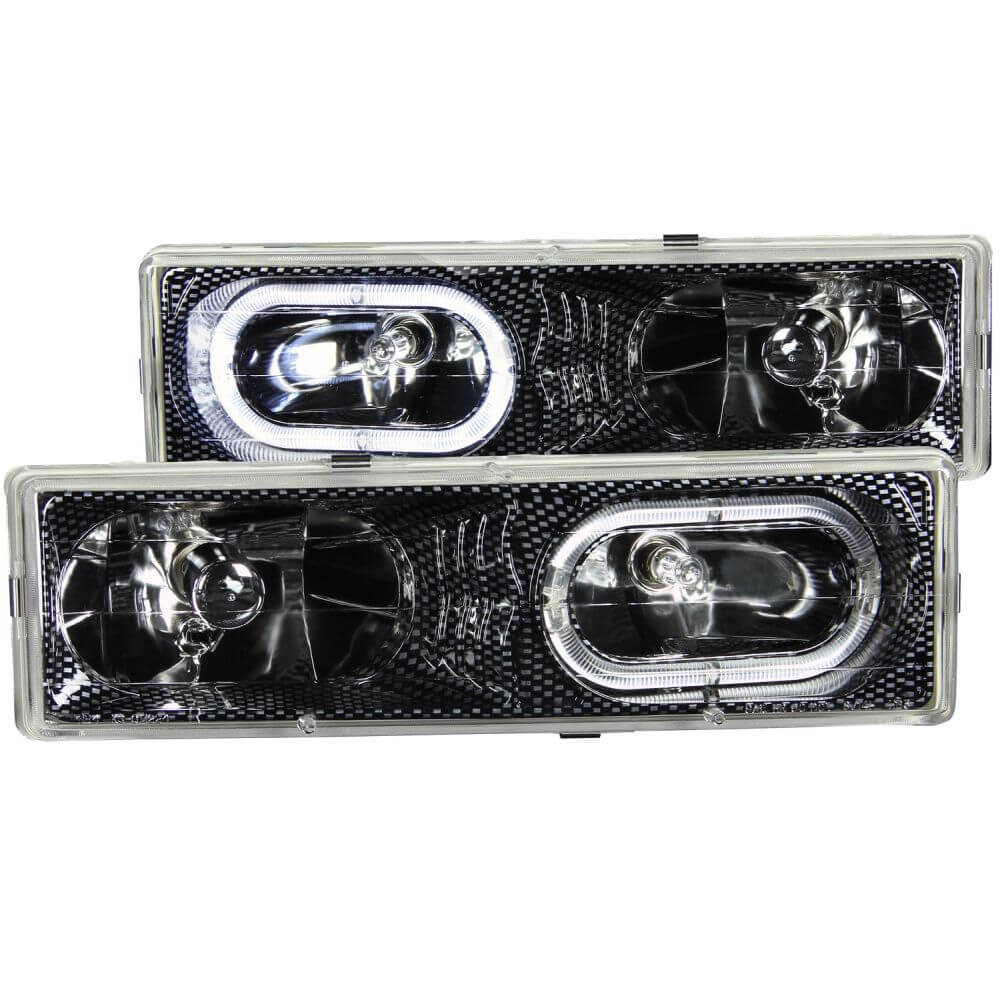 Anzo 111005 Headlights - Crystal Carbon With Halo
