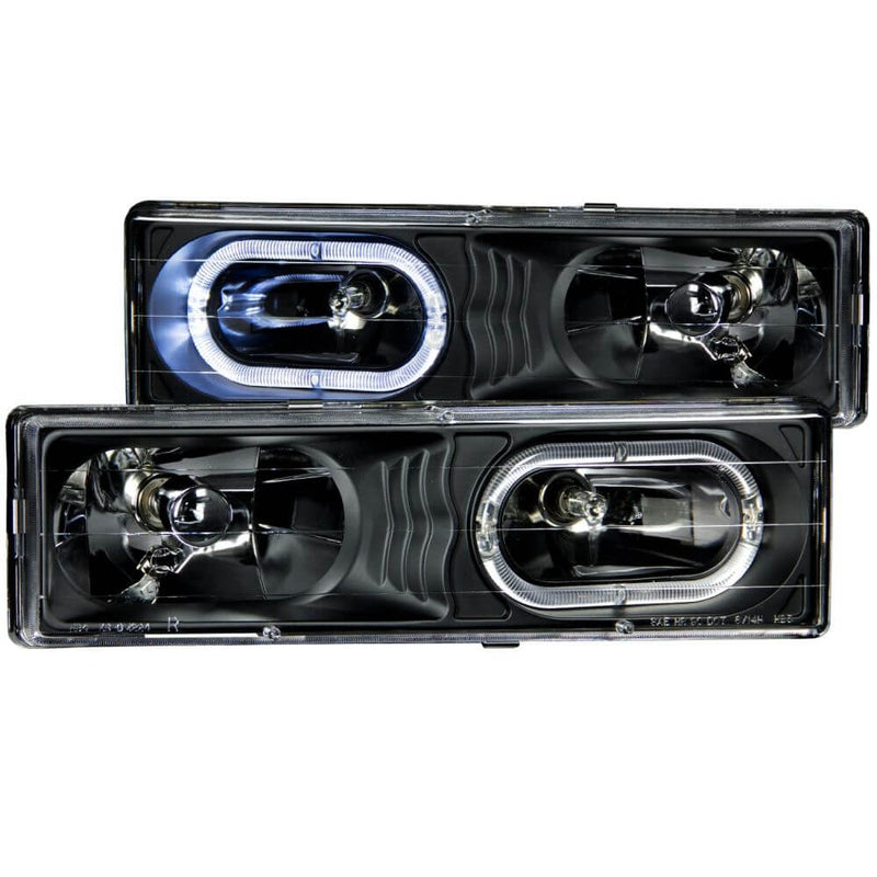 Anzo 111007 Headlights - Crystal - Black With Halo