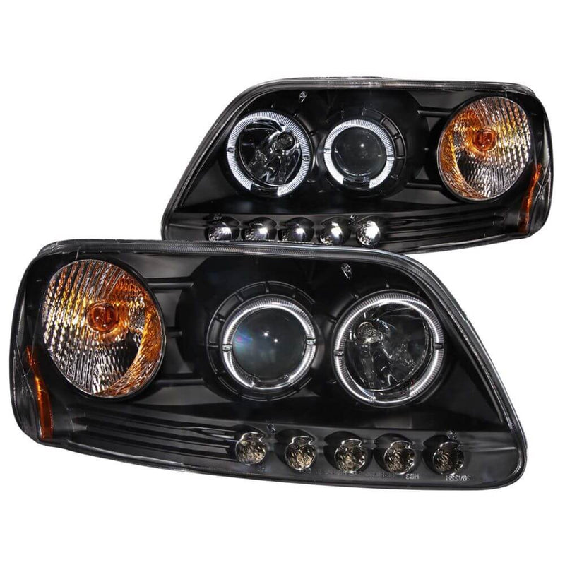 Anzo 111031 Headlights - Projector 1pc With Halo LED - Black