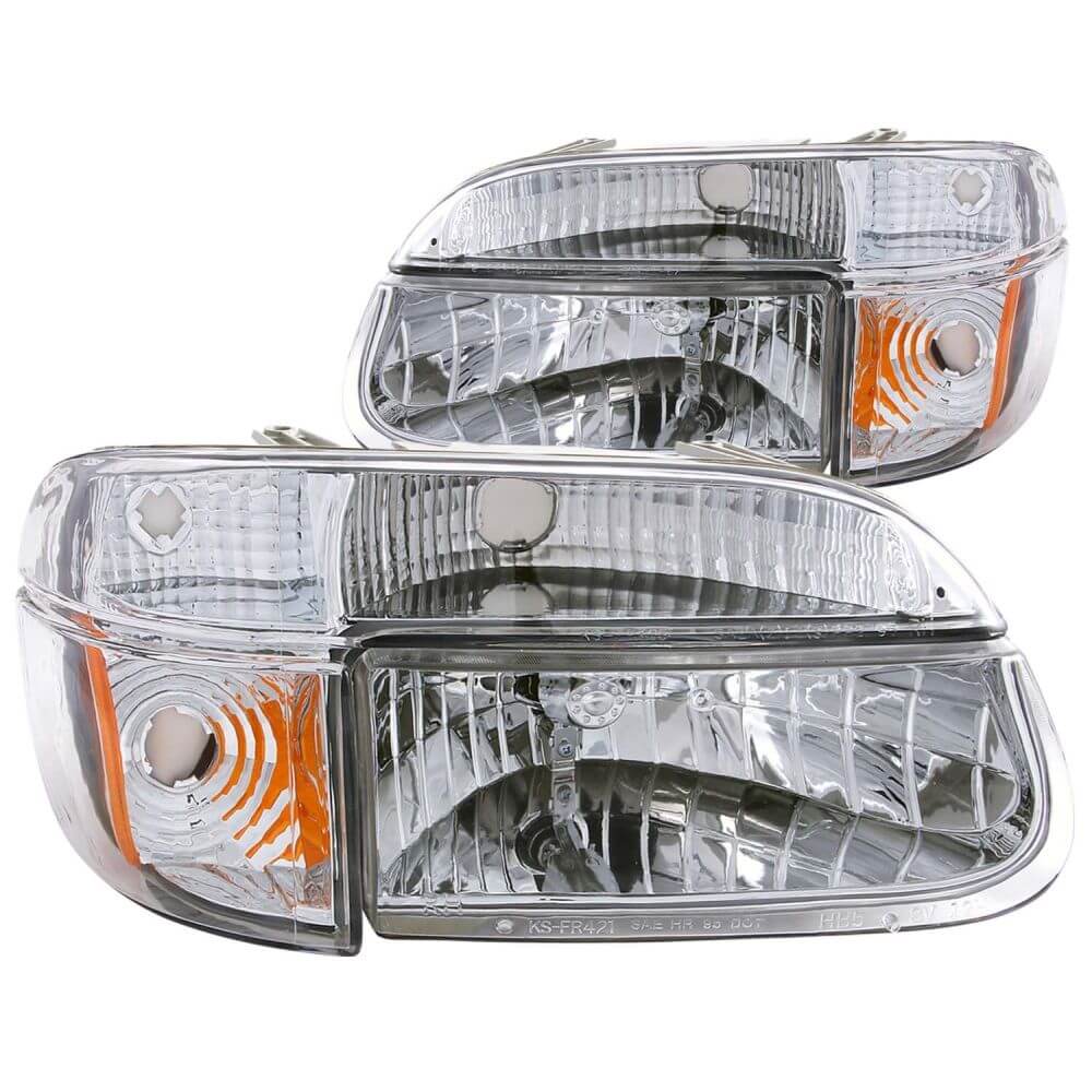 Anzo 111040 Headlights - Crystal With Amber Corner - Chrome