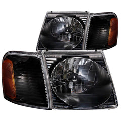 Anzo 111041 Headlights - Crystal - Black