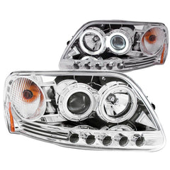 Anzo 111054 Headlights - 1 pc. Projector - Chrome Clear With Halo