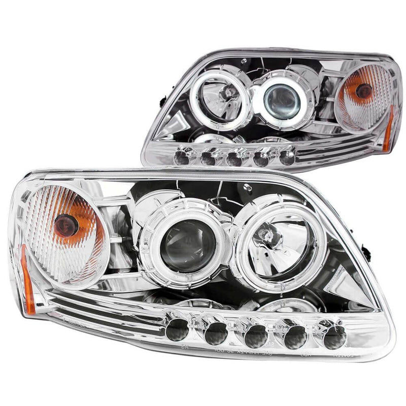 Anzo 111054 Headlights - 1 pc. Projector - Chrome Clear With Halo
